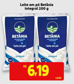 Mercado Extra Leite em po Betania integral 200g oferta