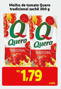 Mercado Extra Molho de Tomate Quero Tradicional sache 300g oferta