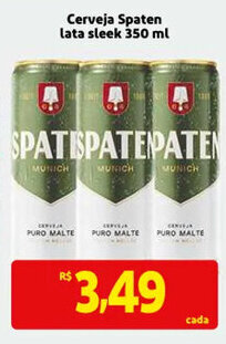 Mercado Extra Cerveja Spaten lata Sleek 350ml oferta