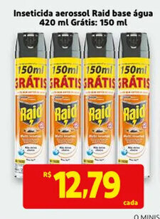 Mercado Extra Inseticida aerossol Raid base agua 420ml Gratis 150ml oferta