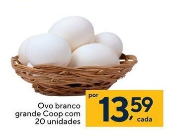 Coop Ovo Branco grande Coop com 20 unidades oferta