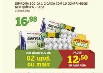 Cooper Dipirona sódica caixa com 10 comprimidos neo química cada oferta