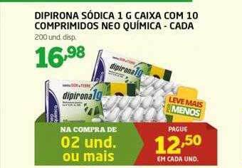 Cooper Dipirona sódica caixa com 10 comprimidos neo química cada oferta