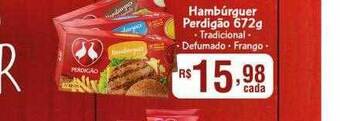 Supermercados Mundial Hambúrguer perdigão tradicional defumado frango oferta