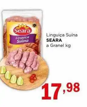 Supermercados Mundial Linguiça suína seara a granel kg oferta
