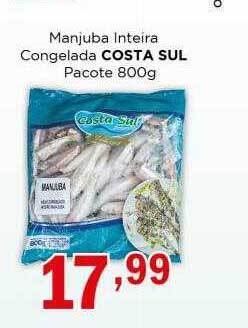 Supermercados Mundial Manjuba inteira congelada costa sul pacote oferta