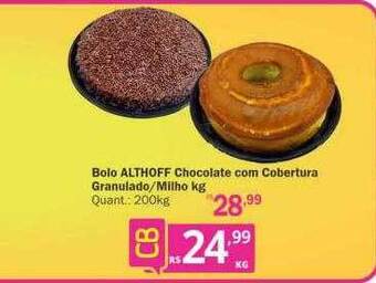 Althoff Supermercados Bolo althoff chocolate com cobertura granulado-milho kg oferta