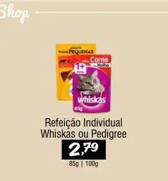 Refeição individual whiskas ou pedigre