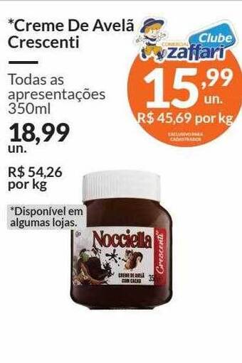 Zaffari Creme de avelã crescenti oferta