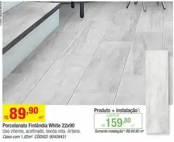 Leroy Merlin Porcelanato finlândia white 22x90 uso interno artens oferta
