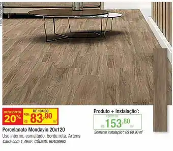 Leroy Merlin Porcelanato mondavio 20x120 uso interno artens oferta