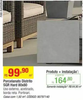 Porcelanato distrito sgr hard 80x80 uso externo portinari