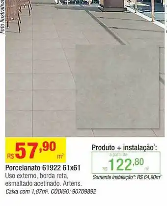 Leroy Merlin Porcelanato 61922 61x61 uso externo artens oferta