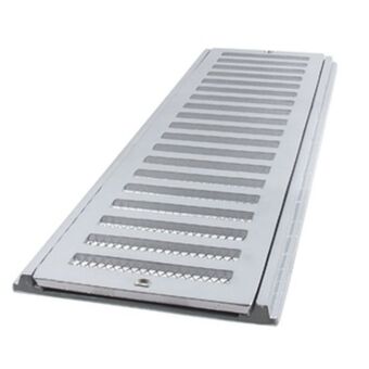 Leroy Merlin Grelha e porta grelha com tela para veículos leves com média vazão de alumínio polido 20x50cm cinza lg mais oferta