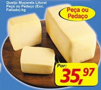 Supermercados Guanabara Queijo Mucarela Litoral peca pu pedaco 1kg oferta