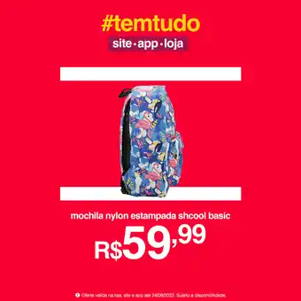 Mochila Nylon Estampada School Basic