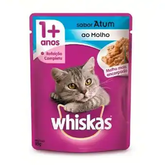 Supermercado Precito Alimento ração úmida atum ao molho para gatos adultos whiskas sachê 85g oferta