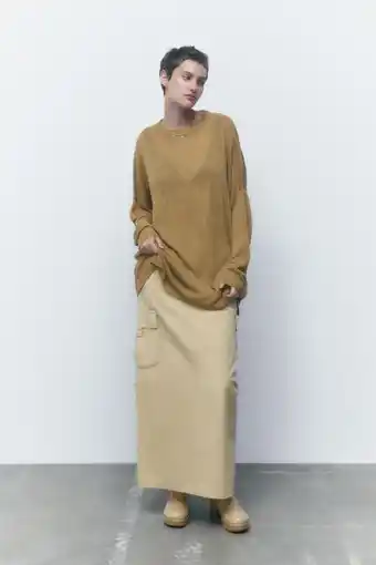 ZARA Suéter oversize de tricô com linho oferta