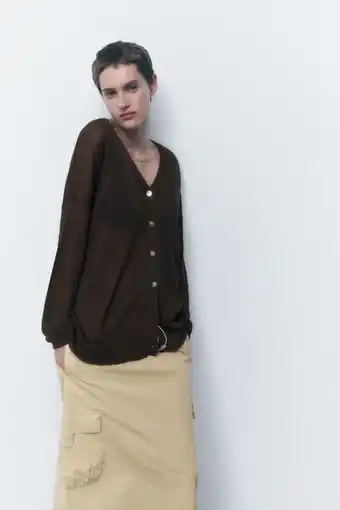 ZARA Casaco de tricô com linho oferta