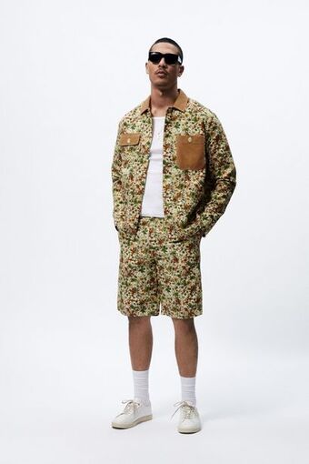 ZARA Camisa comprida combinada com veludo cotelê oferta