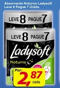 Supermercados Guanabara Absorvente Noturno Ladysoft Leve 8 Pague 7 unids. oferta