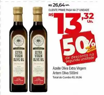 Brasão Supermercados Azeite oliva extra virgem artem oliva 50% de desconto segunda unidade oferta
