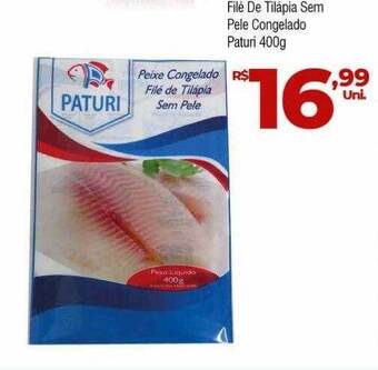 Brasão Supermercados Filé de tilápia sem pele congelado paturi oferta
