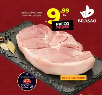 Brasão Supermercados Pernil suíno seara com osso e com pele oferta