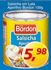 Supermercados Guanabara Salsicha em Lata Aperitivo Bordon 150g oferta
