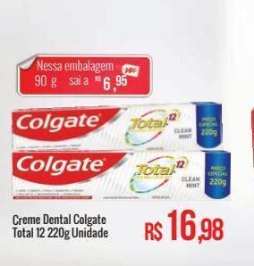 Mart Minas Creme dental colgate total 12 220g unidade oferta