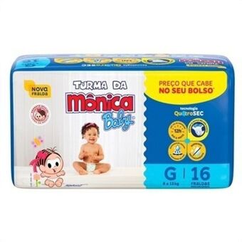 Zema Fralda tuma da mônica baby tamanho g – 8 pacotes com 16 unidades oferta