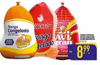 Frango inteiro avigro/avigran/gujac/mauricea congelado kg