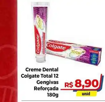 Hiper Moreira Creme Dental Colgate Total 12 Gengivas Reforçada 180g oferta