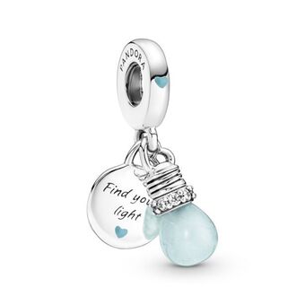 Charm pendente duplo lampada que brilha no escuro