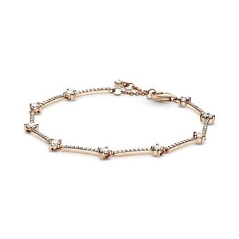 Pandora Bracelete com barras brilhantes em pave_ouro rose oferta
