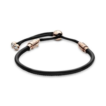 Pandora Bracelete pandora rose cordão de couro preto oferta