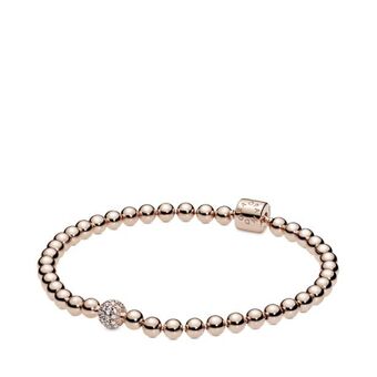 Pandora Bracelete pandora esfera brilhante em ouro rosé oferta