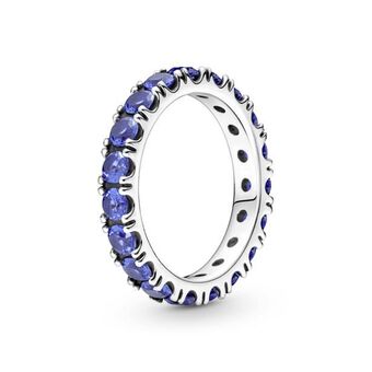 Pandora Anel eternity brilhante azul oferta