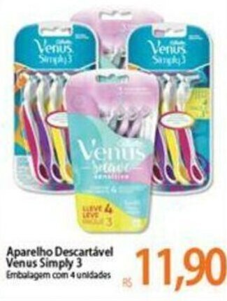 Atacadão Aparelho Descartavel Venus Simply 3 oferta