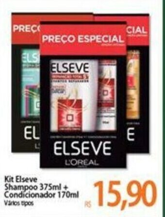 Atacadão Kit Elseve Shampoo 375ml + Condicionador 170ml oferta