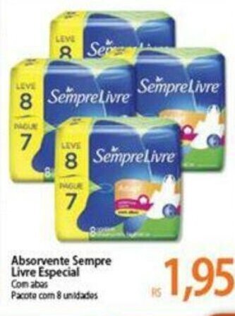 Atacadão Absorvente Sempre Livre Especial oferta
