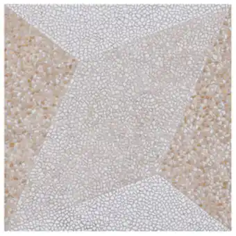 Leroy Merlin Piso cerâmico externo acetinado borda arredondada 60,5x60,5cm mosaico beige geometric hd6124 artens oferta