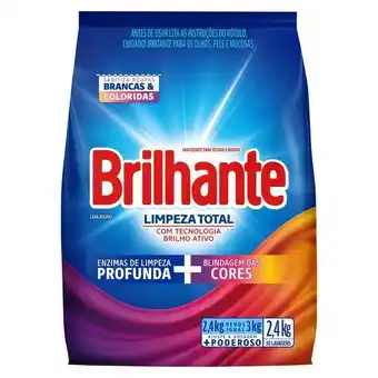 Atacadão Lava-roupas em pó brancas e coloridas limpeza total pacote 2,4kg - brilhante oferta