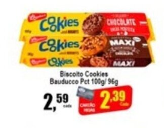 Higa's Supermercado Biscoito Cookies Bauducco pct 100g/96g oferta