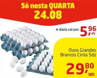 Tenda Atacado Ovos grandes brancos Cinta 5dz oferta