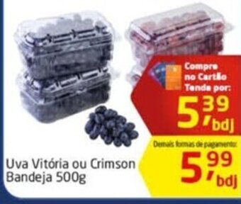Tenda Atacado Uva Vitoria ou Crimson Bandeja 500g oferta
