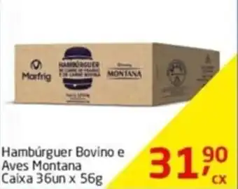 Tenda Atacado Hamburguer Bovino e Aves Montana caixa 36unx56g oferta