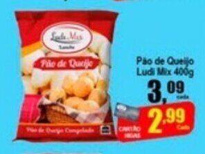 Higa's Supermercado Pao de Queijo Ludi Mix 400g oferta