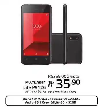 Lojas Lebes Lite P9126 Multilaser oferta