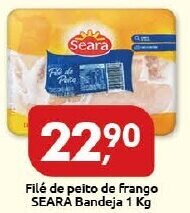Supermercados Nori File de Peito de Frango Seara Bandeja 1kg oferta